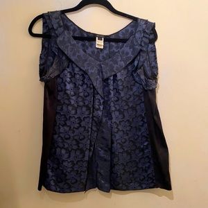 Marc Jacobs silk floral navy blouse size 6